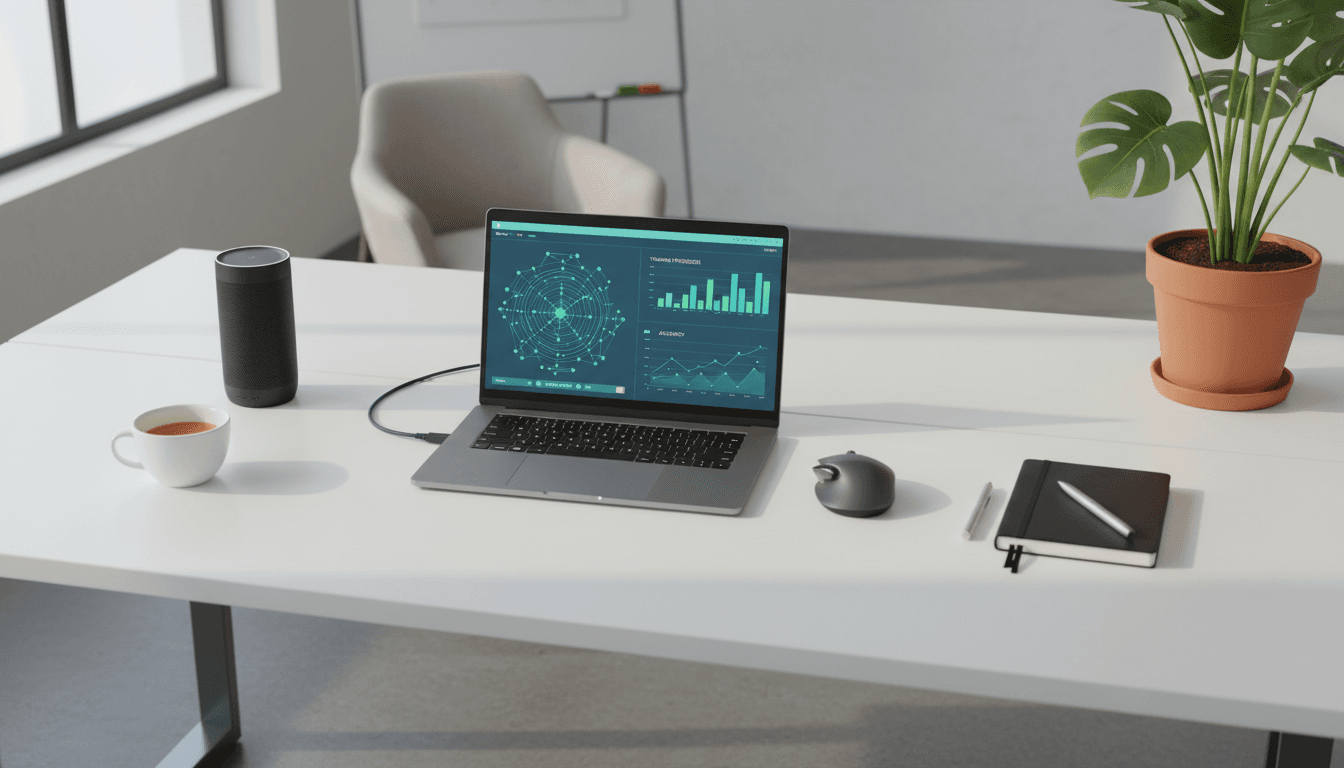 Developer workspace with AI analytics dashboard